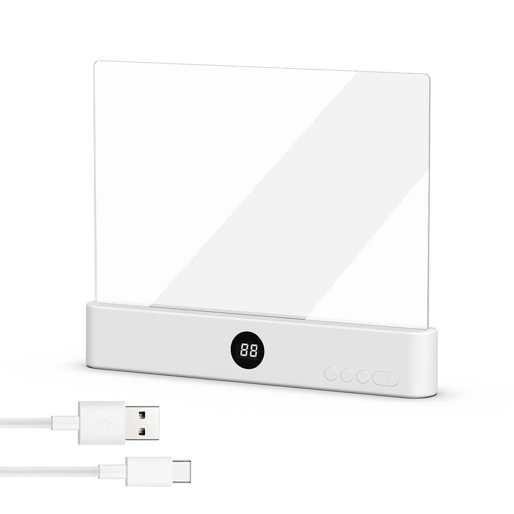 TEMU Book Light, Led Lights, Rechargeable Led Flat Book Lights For Reading In Bed At Night With 3 Colors And Timer, Dimmable Panel Plate Book Lamp Full , Bookish Gifts For Women Readers, 1800mah