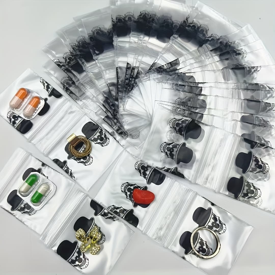 TEMU Popular Style 100pcs 5.11cm/2.01inch*5.11cm/2.01inch Super Made With 12 Commuting Portable Mini Self-sealing Bag | Folded Into Palm Size Of Storage Earphone Ca