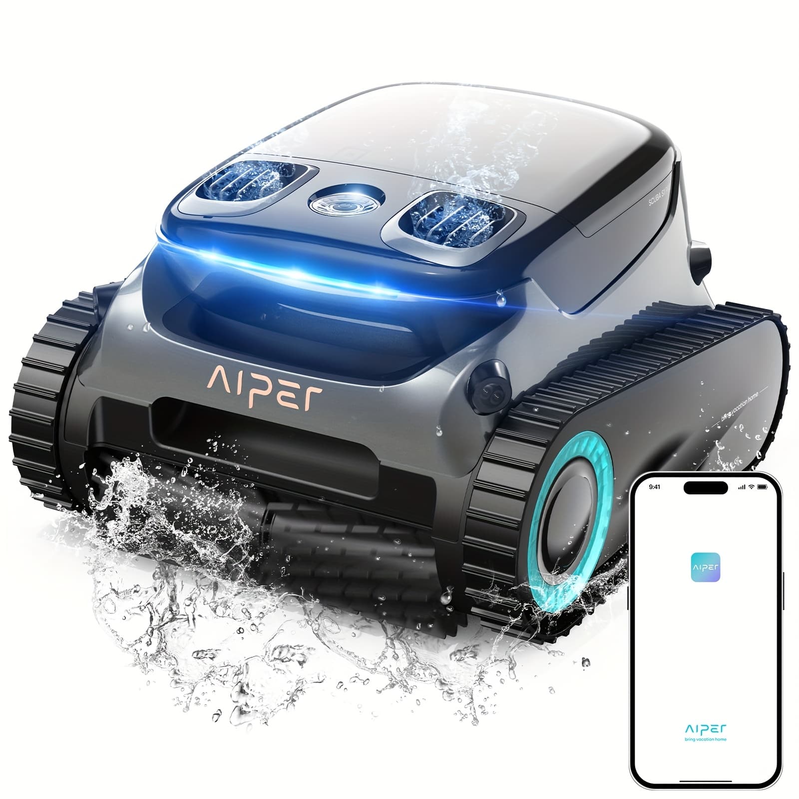 TEMU Aiper Cordless Robotic Pool Cleaner, Aiper Scuba , Horizontal Cleaning, Smart Navigation, 180-min , Ideal For In-ground Pools Up To 2, 150