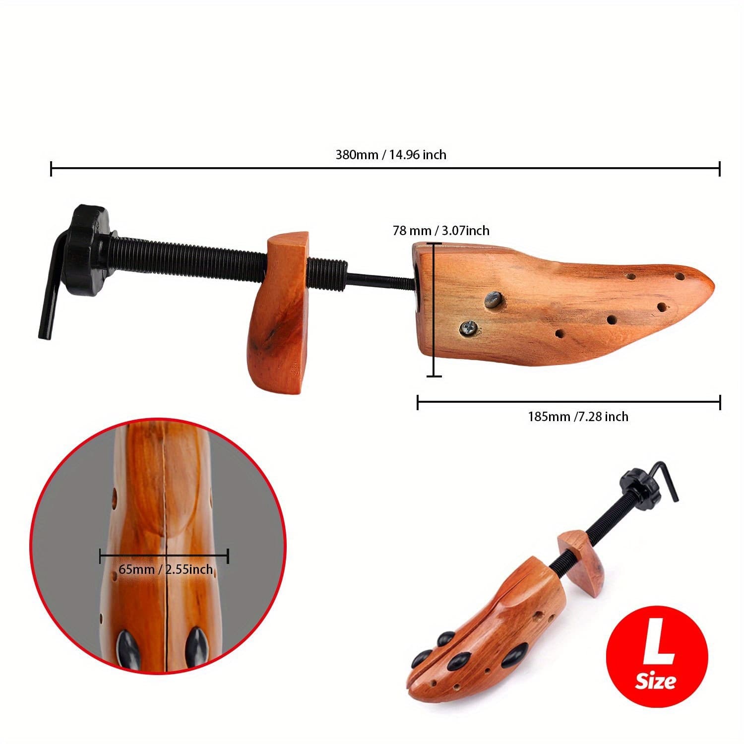 TEMU 2-pack Cedar Shoe Stretcher, Boot Stretcher Tree, Man's Size 4-12, Shoe Lasts For Shoe Repair, Jewelry, Watch Additions, Wooden Tool For Footwear Care