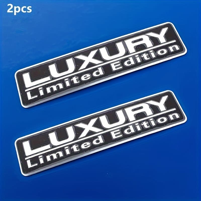 TEMU 2pcs Luxury Edition Emblem Sticker Badge Luxury Decal Car Black For Car Motorcycle Truck Bike Suv
