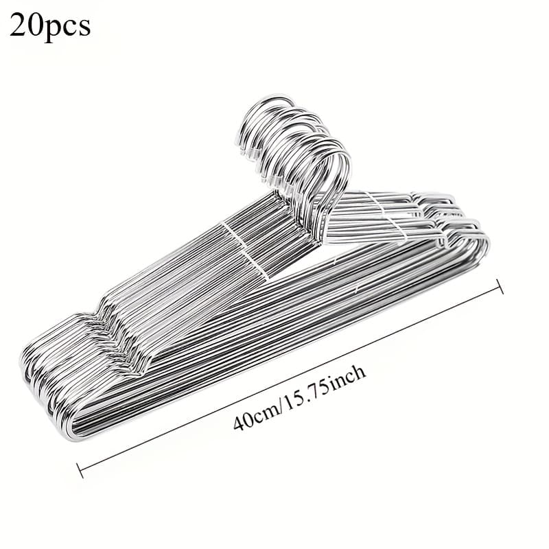 TEMU 20pcs Heavy-duty Hangers - Polished Finish, Thickened Metal Hooks. Durable Safe Hanging Solution For Drying Racks. Ideal For Home Or Retail Use, Perfect For Clothing Display.