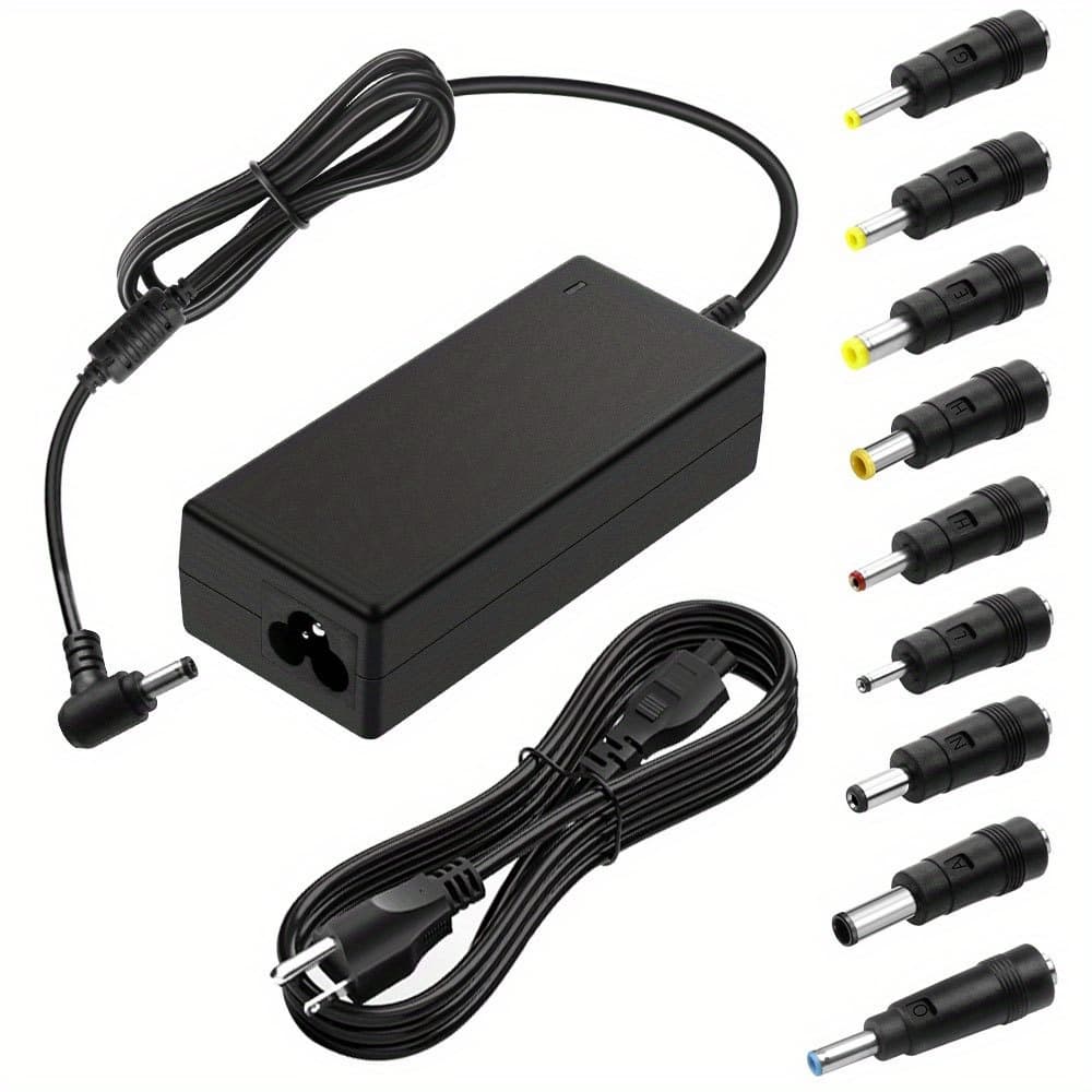 TEMU 65w Power Supply For Laptops, 19v 3.42a Adapter, Suitable For Monitors, Includes 9 Connectors, Compatible With Multiple Devices Such As Laptops, Monitors, And Speakers