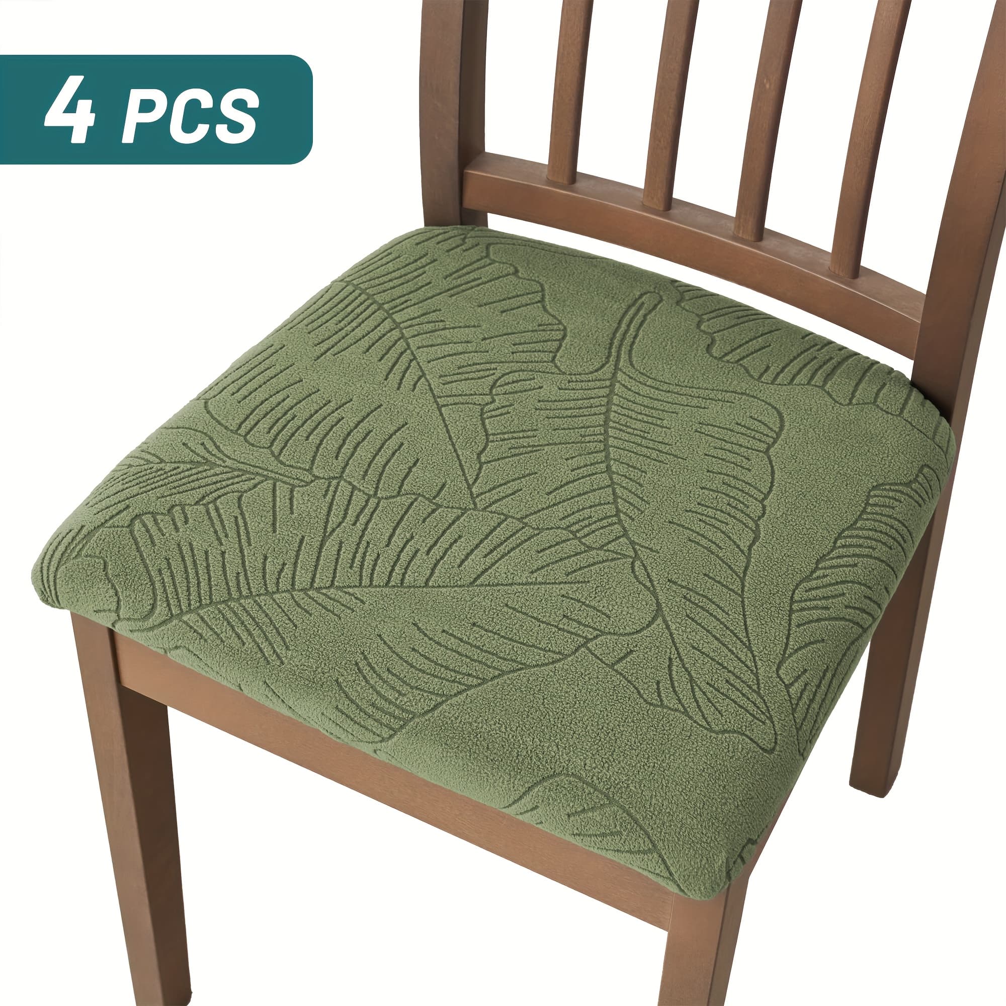 TEMU 4/6pcs Jacquard Elastic Dining Chair Seat Covers, Suitable For Home/ Use In All