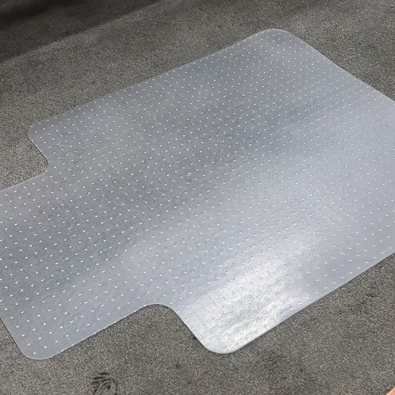 TEMU Convex Nail Bottom Sliding Wheelchair Mat, 36" X 48" Plastic Floor Mat, Home Office Chair Mat, Computer Desk Chair Mat, Pvc Transparent Carpet With Lip The Back