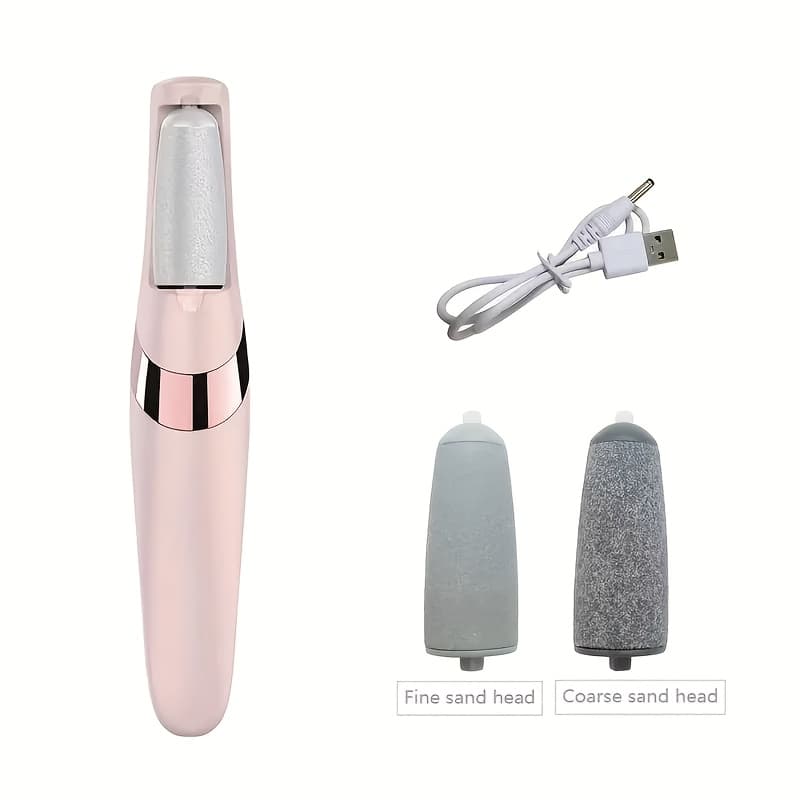 TEMU [foot Remover] Electric Foot File | Different Foot Grinding Heads, 2 Speed Settings | Automatic Lighting | For Foot Removal | Ipx5 | 1set 2heads