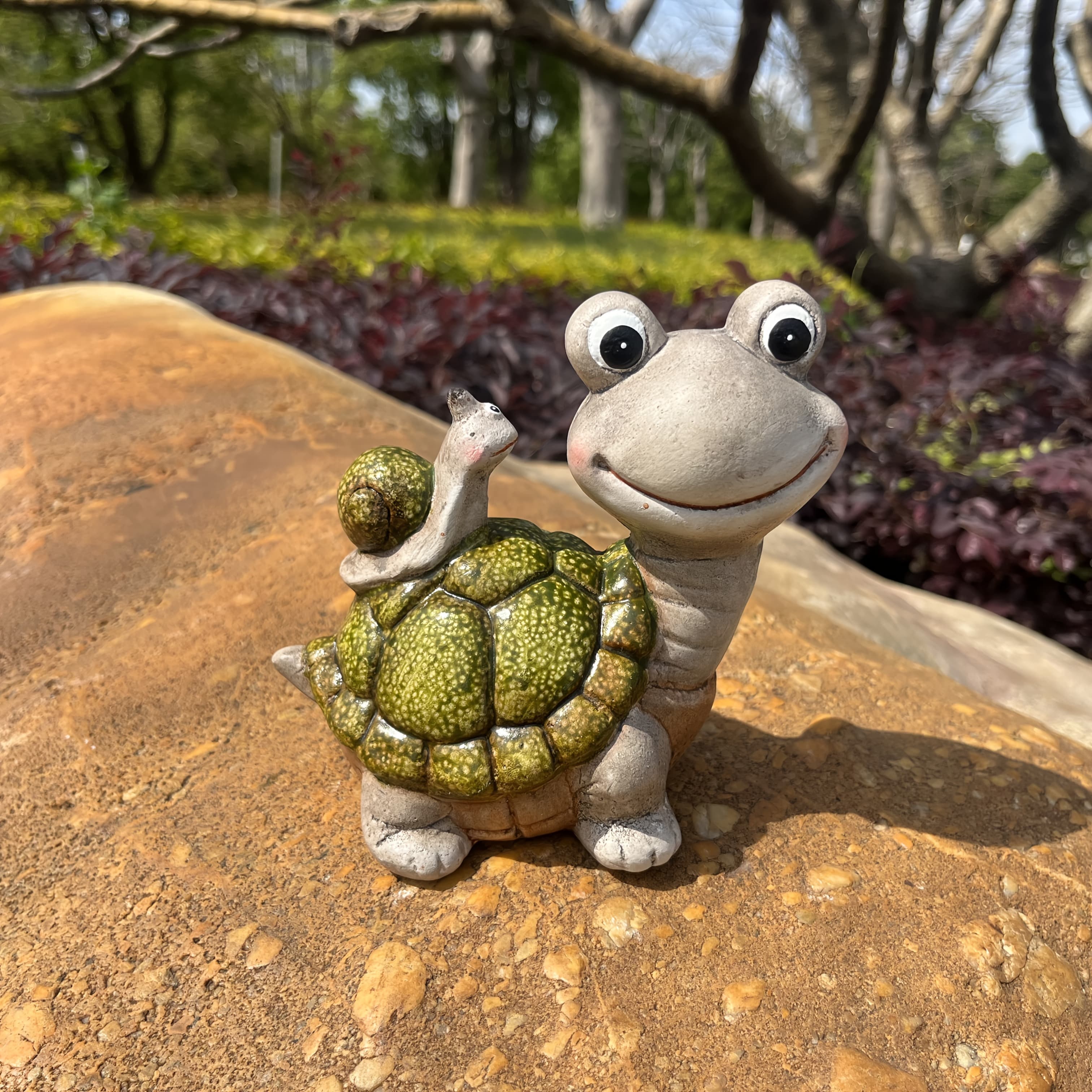 TEMU Garden Turtle Hedgehog Snail Ornament, Outdoor Patio, Balcony, Courtyard Decoration, Garden Outdoor Statue