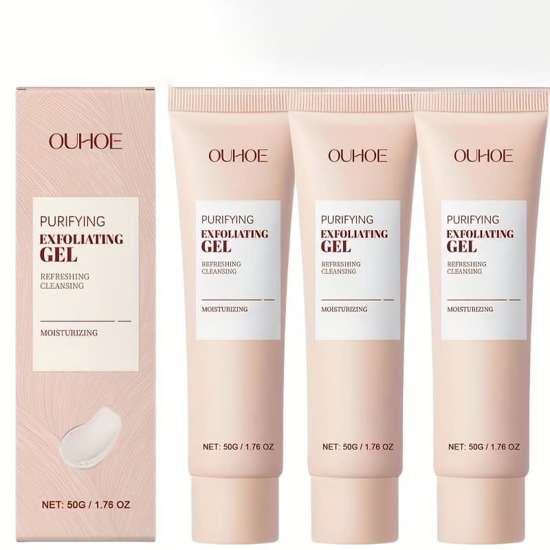 TEMU 3pcs, Physical Exfoliating Gel, Salicylic Acid, , Facial Skin Delicate, Moisturizing Oil Control, Skin Care Cleanser