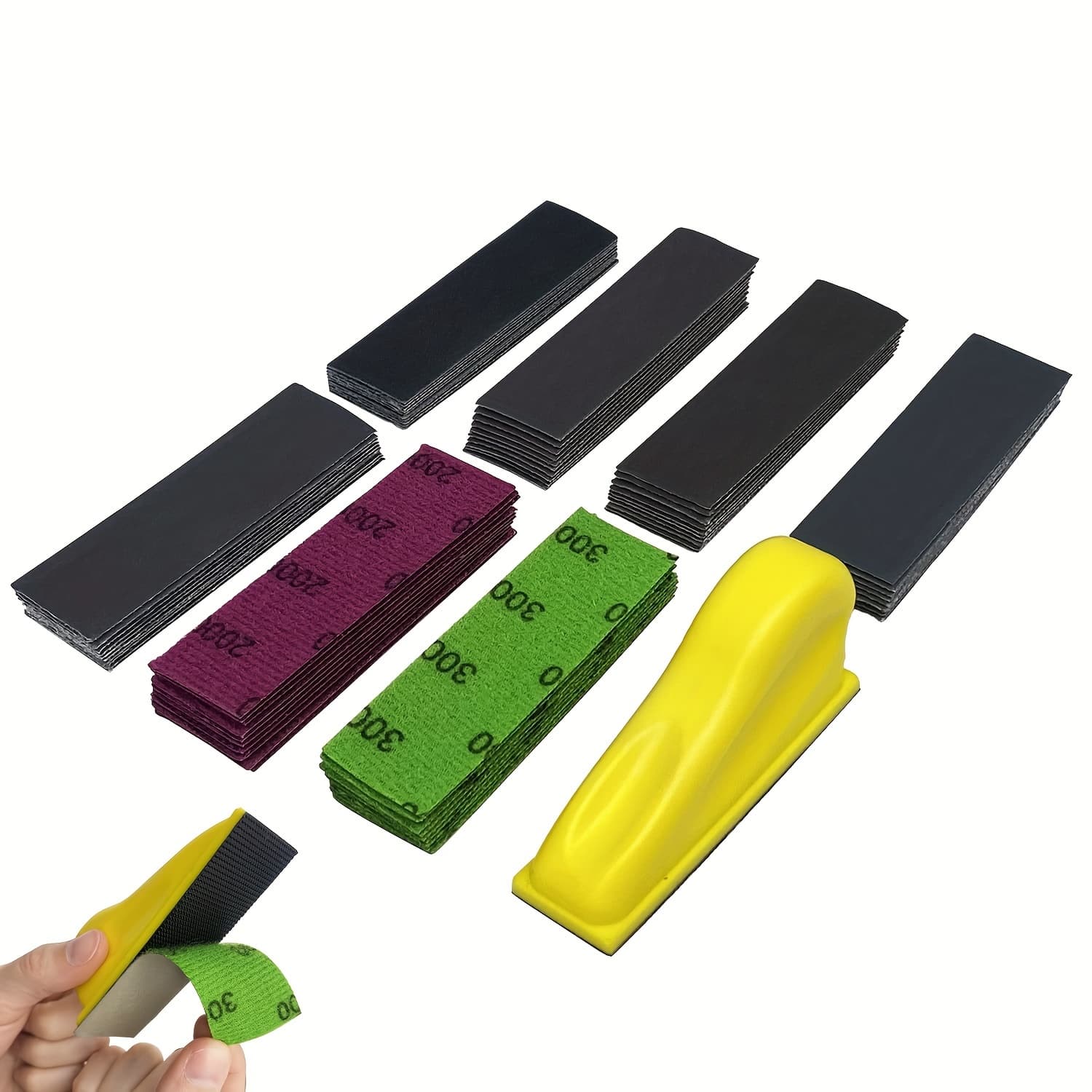 TEMU 71pcs 3.5inch X 1inch Detail Sander Sandpaper-grit 400 600 800 1000 1500 2000 3000, Micro Sander Tool For Small Projects Wet Dry, Detail Sander For Crafts And Woodworking