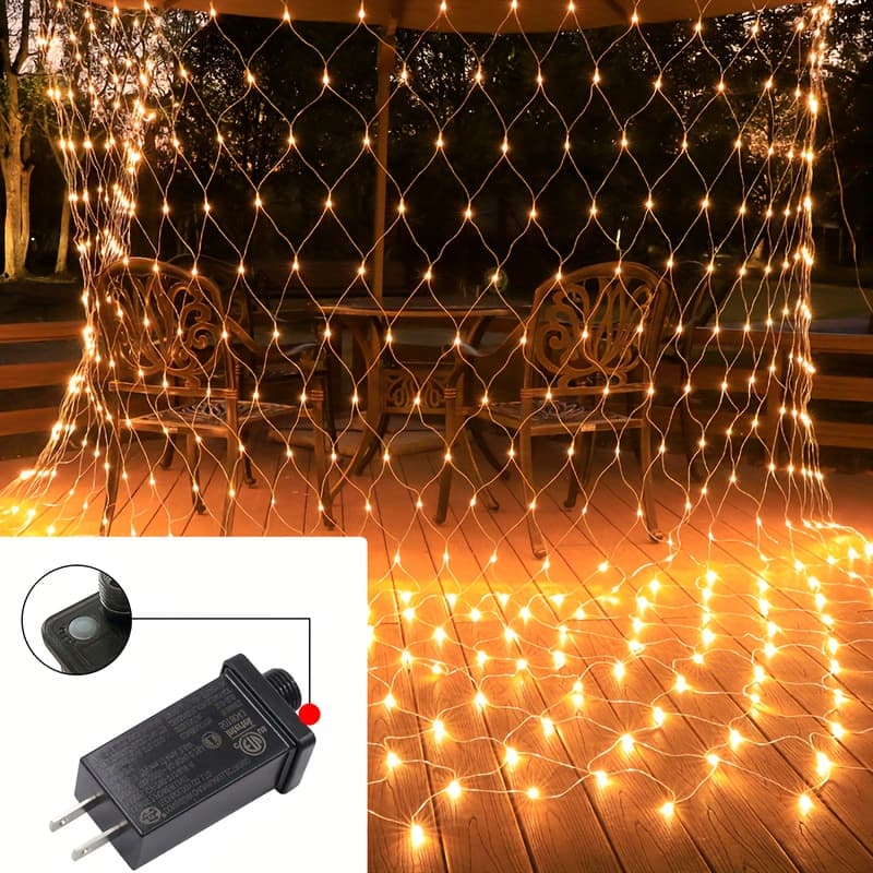 TEMU Christmas 200 Lights, 9.8ft X 6.5ft String Lights With 8 , Christmas Decorations For Indoor Outdoor Xmas Party Yard Garden Decor Ip44