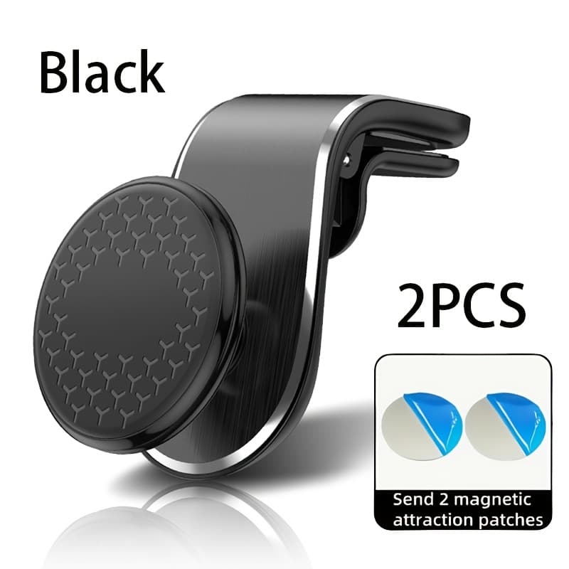 TEMU 2026 New 2pcs Set High-quality Strong Magnetic Phone Holder, Rotatable, Dashboard Air Vent Design, Long-lasting Stability, With Magnetic Plates For Grip, 2pcs Set