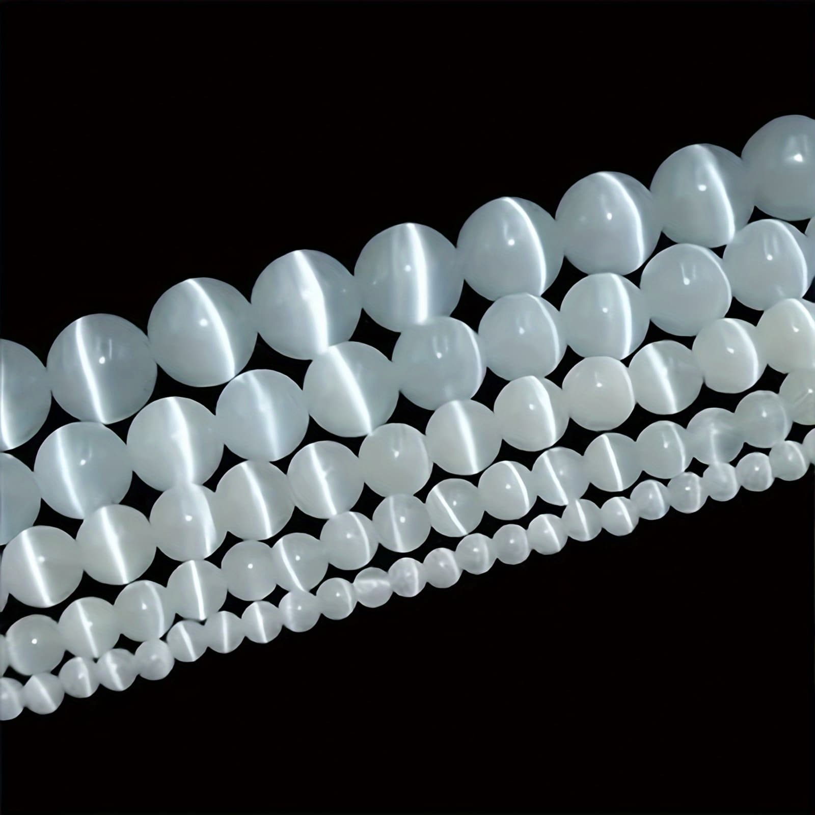 TEMU Natural Selenite Beads, Genuine Selenite Gemstone Beads, Round Smooth Beads For Jewelry Making, 4mm, 6mm, 8mm, 10mm