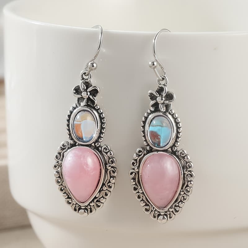 TEMU 1 Pair Of Vintage Yet Fashionable Hand-carved Silver Flower Earrings, Perfect For Daily Wear And An Gift For Her.