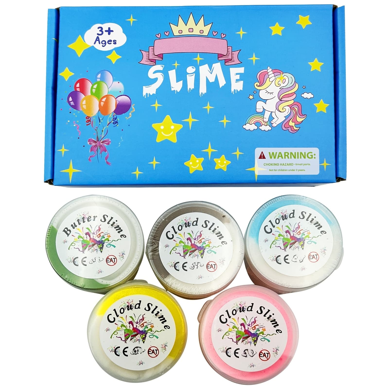 TEMU Jmhud 5pcs Bucket Of - Mud Multicolor Slime Set, Stress- And Fun, Smooth To The Touch, Rich In Colors, An Gift For Children