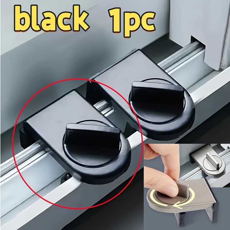 TEMU Aluminum Alloy Sliding Door & Window Lock - Anti-theft, Anti-pinch Safety Lock, No-drill Installation, Pet-proof Fixation For Security, Durable Plastic Construction