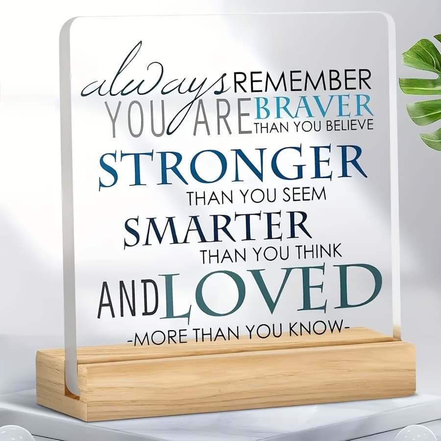 TEMU [2d Flat] Inspirational Acrylic Plaque For Women - Perfect Gift For , And Motivation, Versatile Home Decor
