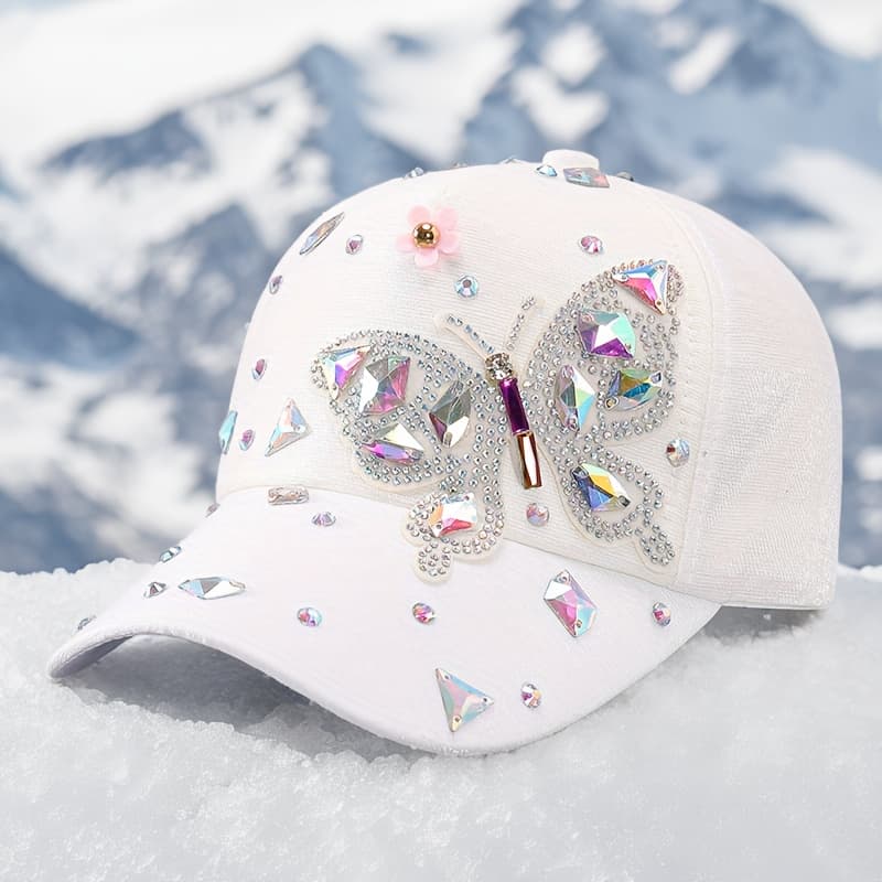 TEMU Women's Polyester Baseball | With Sparkling | Sun Protection & Windproof | Trendy Streetwear Accessory For Outdoor Travel | Hand-washable, Non-elastic | Ideal Gift For