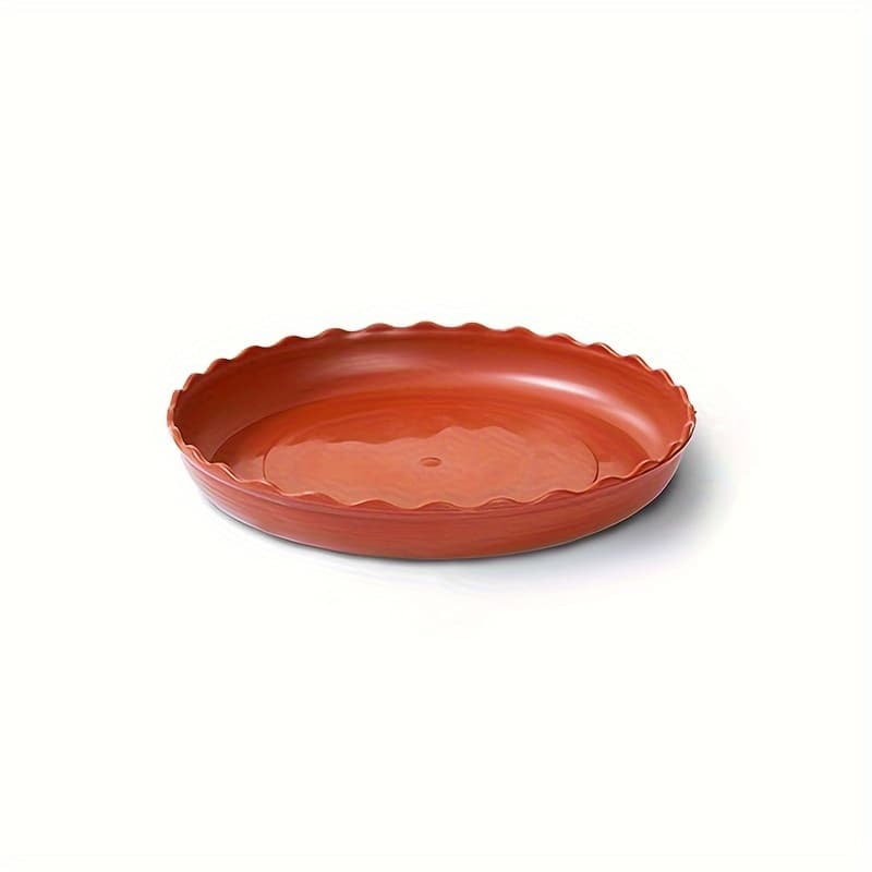 TEMU 5pcs Flower Pot Saucer Set, Mobile Base Tray, Round Plastic Fluted Plant Tray, Ideal For Gardening Enthusiasts