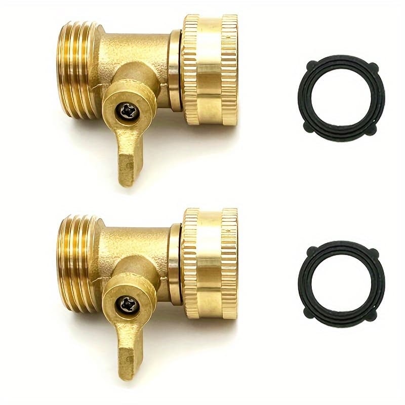 TEMU 2pcs/4pcs/8pcs, Brass Garden Hose Shut-off Valve, Heavy Duty Solid Brass Garden Hose Shut-off Valve 3/4"