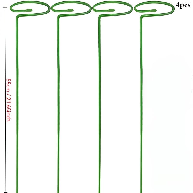 TEMU 4 Garden Plant Stakes, Metal Single Rod Flower Support Frames, Suitable For Flowers Such As Tomatoes, Orchids, Peonies, And Roses