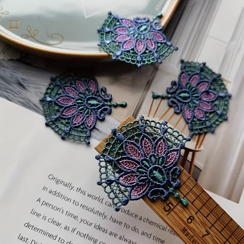TEMU 10 Water-soluble Embroidered Small Fan Flower Cloth Stickers Clothing Decoration Patch Patches
