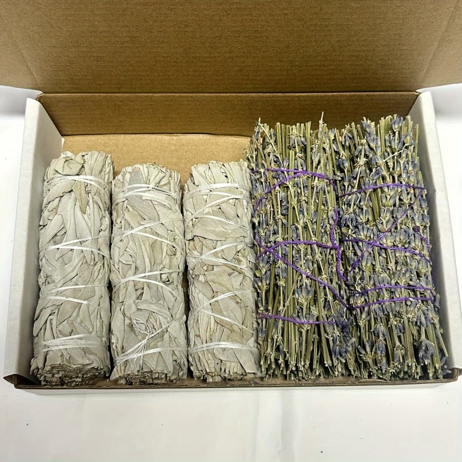TEMU 1 Set Of Sticks And Lavender Sticks Combination Gift Set For Spiritual Energy Purification, Home Cleaning Incense, Meditation, Incense , Holiday Gift