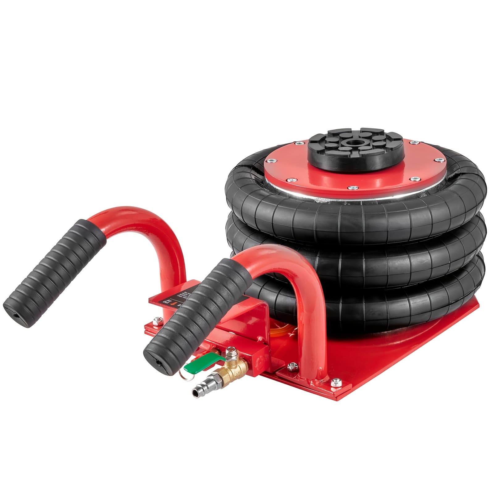 TEMU Heavy-duty 3 Ton Alloy Steel Air Jack - 6600 Lbs Capacity, , 17.7" Lift, -5s, Durable With Side Handles & 6 Steel Pipes For Vehicle Use - Red, Happybuy