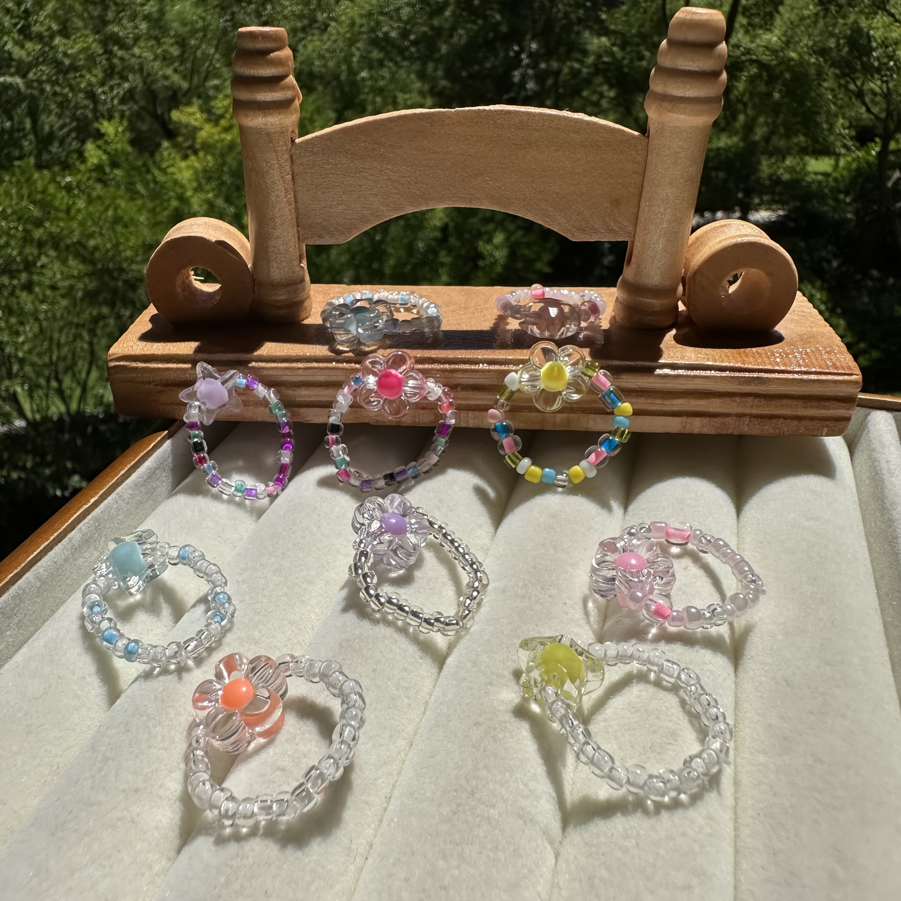 TEMU 10pcs Set Women's Bohemian And Seed Bead Beaded Rings For, , Simple Summer Outfits