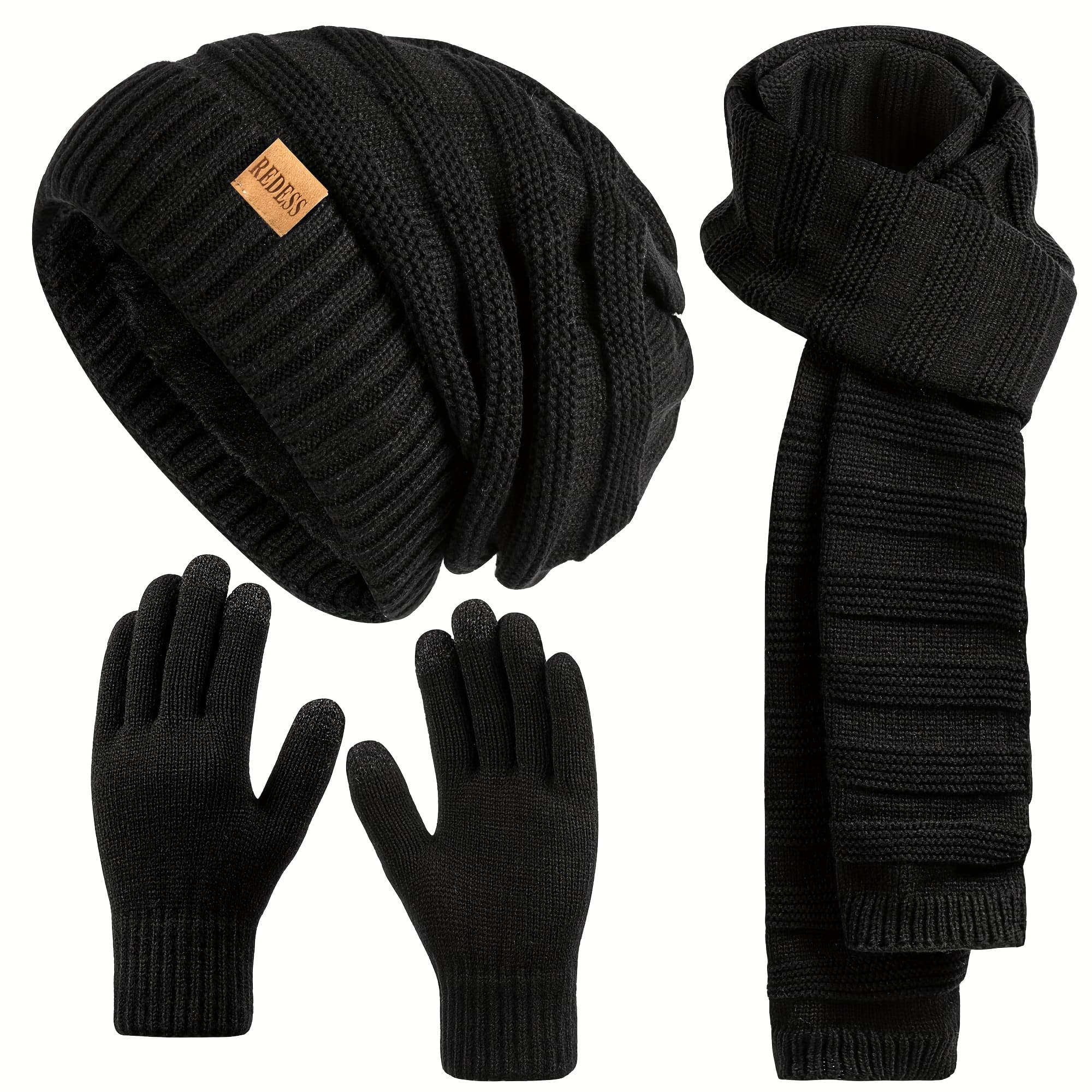 TEMU Set Of Winter Additions For Women Including A Hat, Scarf, And Gloves, Featuring A Scarf And Touch Screen Gloves Perfect For Weather. An Christmas Gift For Women, Suitable For Thanksgiving