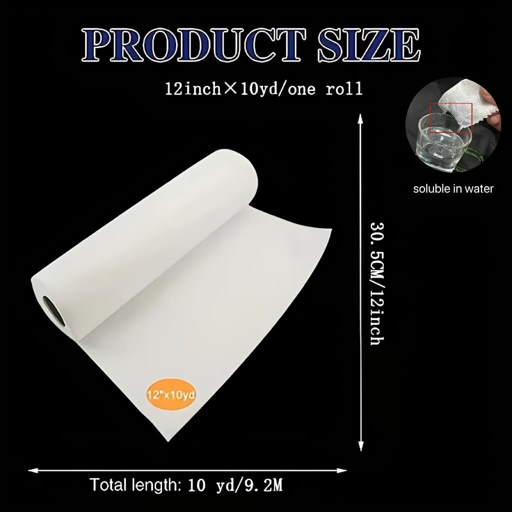TEMU 1 Roll Of Water-soluble Machine Embroidery Water-soluble Non-woven Fabric, For Machine Embroidery And Hand Sewing