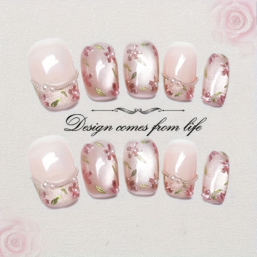 TEMU 10pcs [flower] French Fashion Versatile Detachable Wearable Nail Model