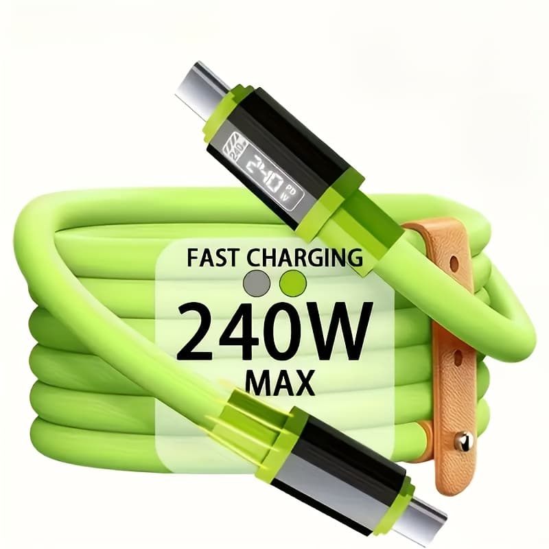 TEMU 240w Fast Chargingtype-c Data Cable With Display | Intelligent Temperature Control | Data Transfer | 5ft -free Cord | Overcharge Protection For Phones/tablets/laptops