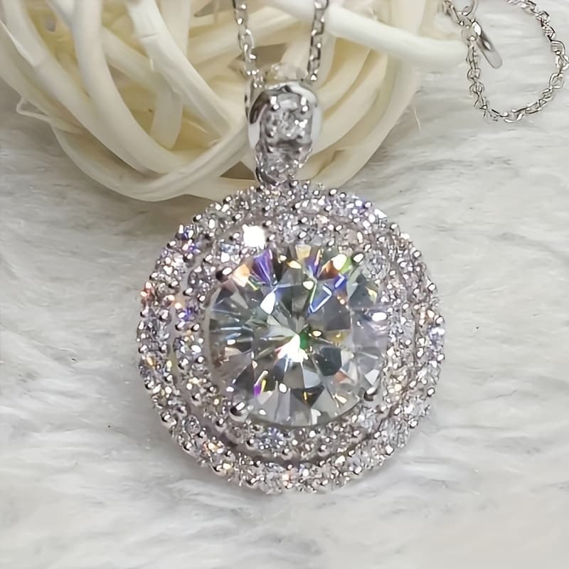 TEMU Fashionable, Delicate, Shiny Round Pendant Necklaces, Trendy Personality Jewelry Accessories, Perfect Jewelry Gifts For Family Members' Birthdays, Christmas, And Holidays