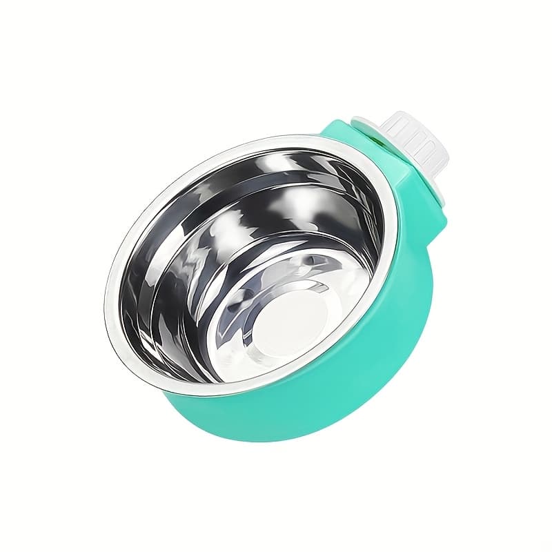 TEMU Hangable Pet Dog Bowl, Detachable Stainless Food And Water Bowl, Elevating Pet Cage Bowl Pet Feeding Supplies