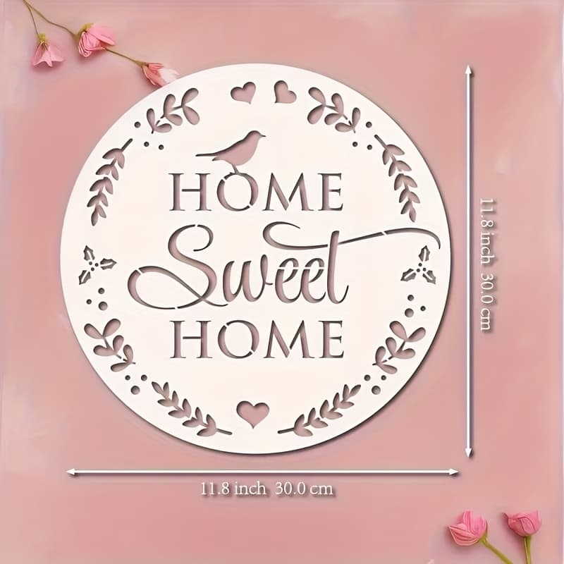 TEMU 1pc Painting Stencil For Wall, 11.8in Reusable Home Decor Template, Decorative Words Stencil, Spray Paint On Wall Wood Sign Farmhouse Decor Art Craft