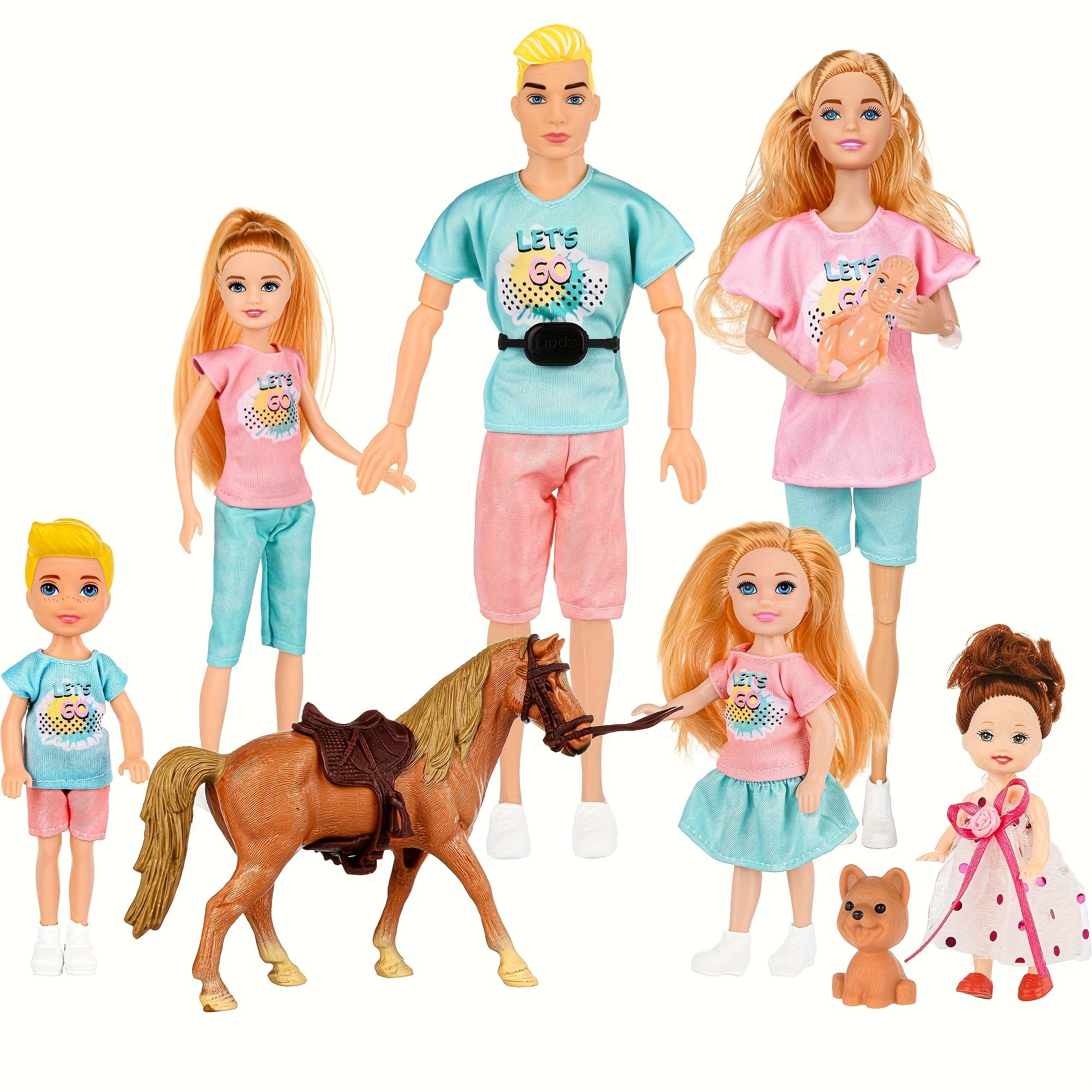 TEMU Family Dolls Set Of 7 People Pregnant Mom Dad , A Small In Tummy, A And A , Doll Playsets And Additions For 3+ Years Old