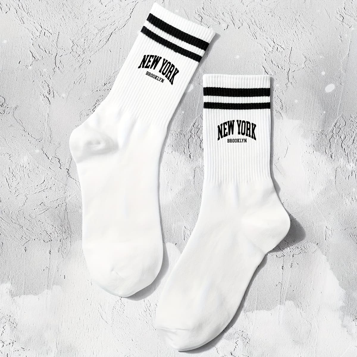 TEMU 1 Pair Of Men's Lettered Mid-calf Socks New Brooklyn