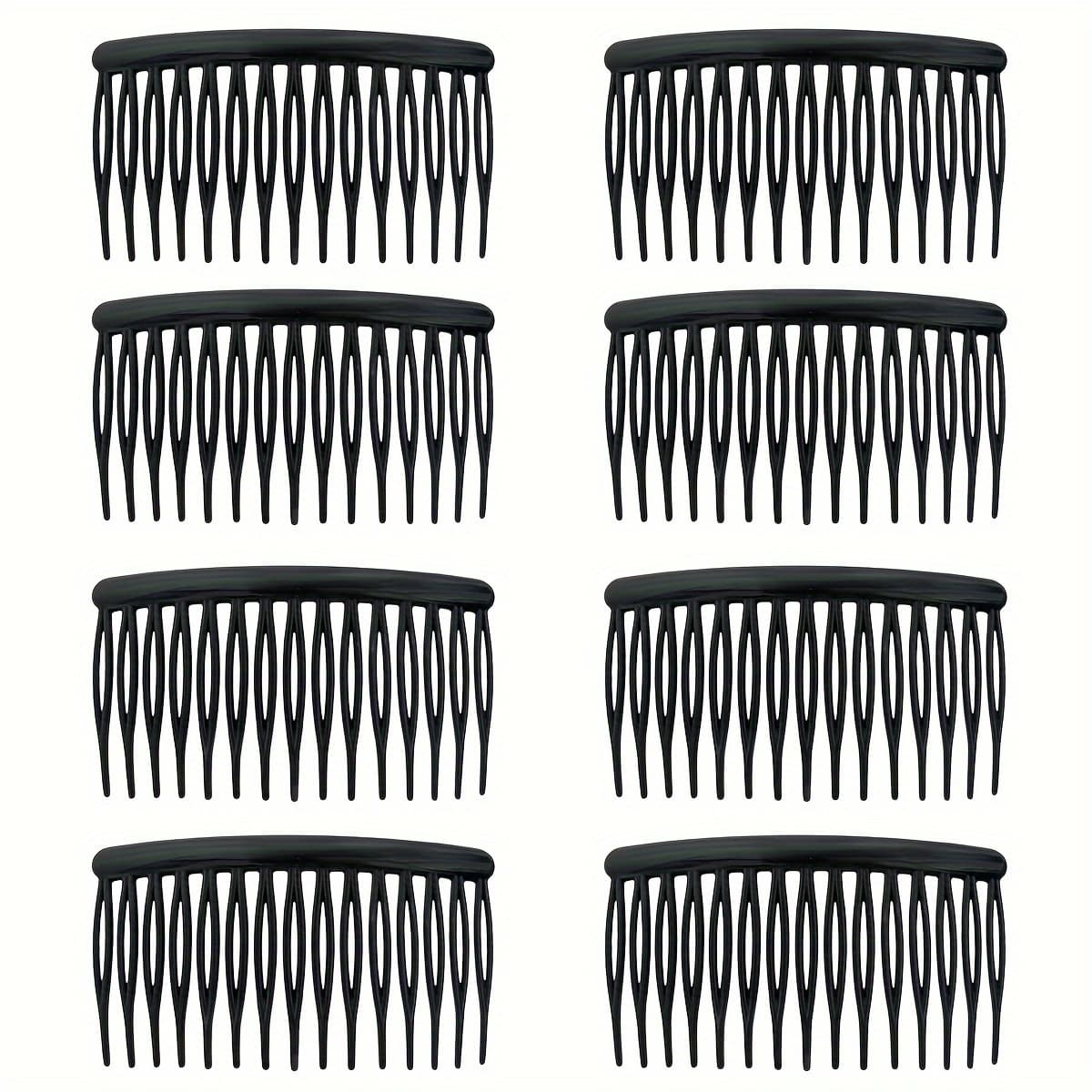 TEMU 8pcs Minimalist French Hair Side Combs - Non-slip, Secure Hold For & Volume | Durable 15-teeth Design For Curly & Normal Hair Types | Hair Accessories For Women