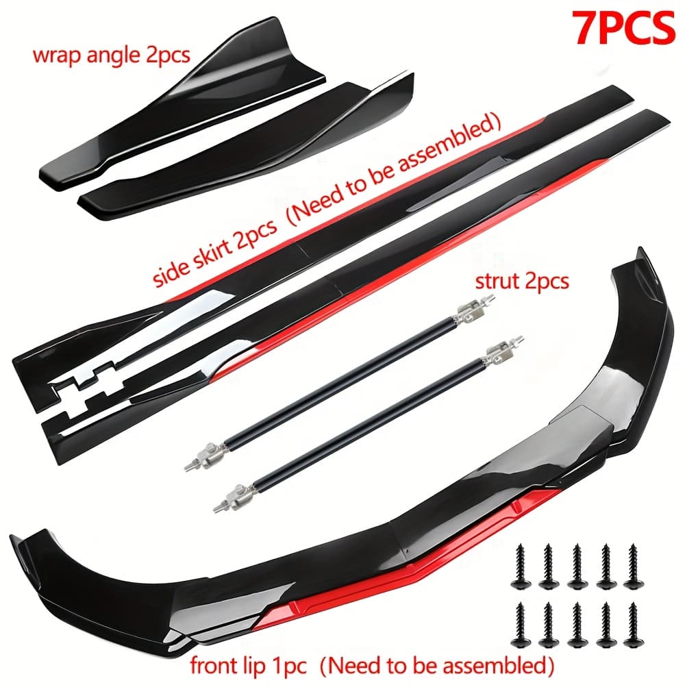TEMU Front Bumper Lip Splitter Spoiler And Strut Rods For And For Challenger Rt/for Srt
