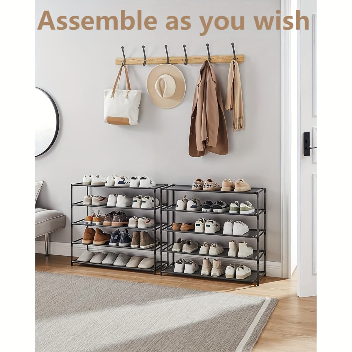 TEMU 10 Tier 40 Pairs Shoe Rack, Stackable Sturdy Shoe Shelf, Tall Shoe Rack Organizer With