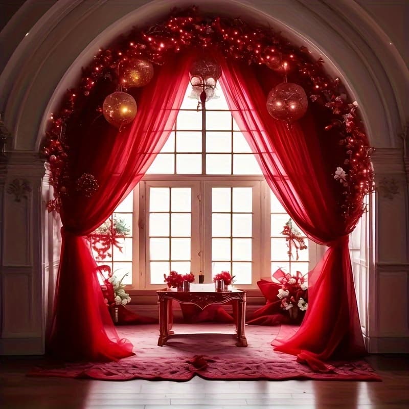 TEMU Wedding Arch Drape - " X 236" Tulle Fabric Backdrop For Ceremonies, Receptions & Stage Decor | Perfect For Christmas & Thanksgiving