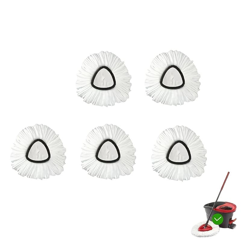 TEMU 5pcs Microfiber Replacement Heads For Spin Mops - 360-degree Cleaning Triangular Mop Heads. Suitable For Spin Mop Systems, Enhancing Floor Cleaning Efficiency