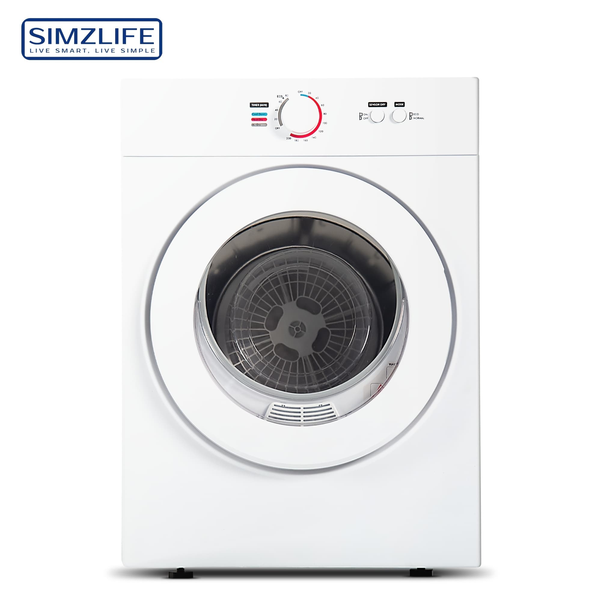 TEMU 110v Portable Clothes Dryer - Compact 850w Laundry Dryer With 1.6 Cu.ft Front Load Capacity, Stainless Steel Tub - Electric Dryer Machine Ideal For Apartments, Rvs, Dorms - , White