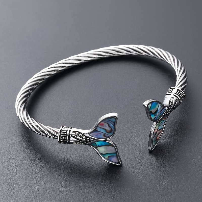 TEMU Fashion Retro Creative Opening Adjustable Colorful Mermaid Tail Bracelet