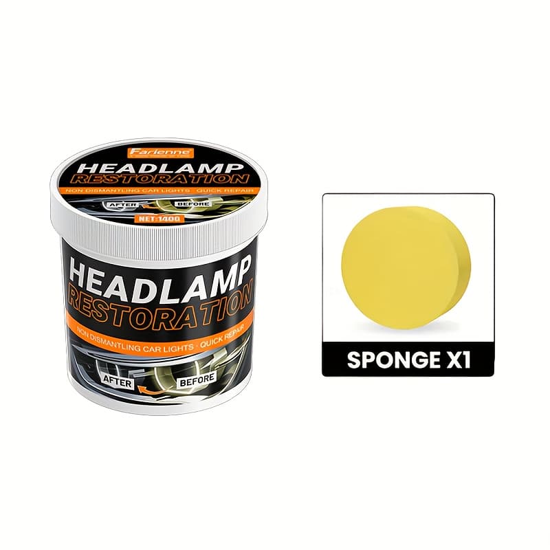 TEMU 1 Kit Universal Headlight Restoration Paste - 140g Automotive Headlamp Polishing & Waxing Kit For Yellowing, Blurring, Oxidation & Scratch Removal, Brightens Car Lights