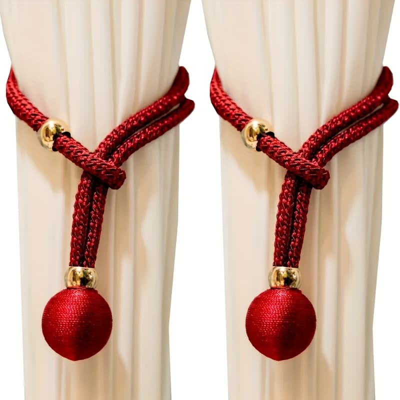 TEMU 2pcs Curtain Tiebacks With Adjusters, Wall Curtain Holdbacks, Curtain Pull Backs, Curtain Tie Hooks, Curtain Ties, Curtains