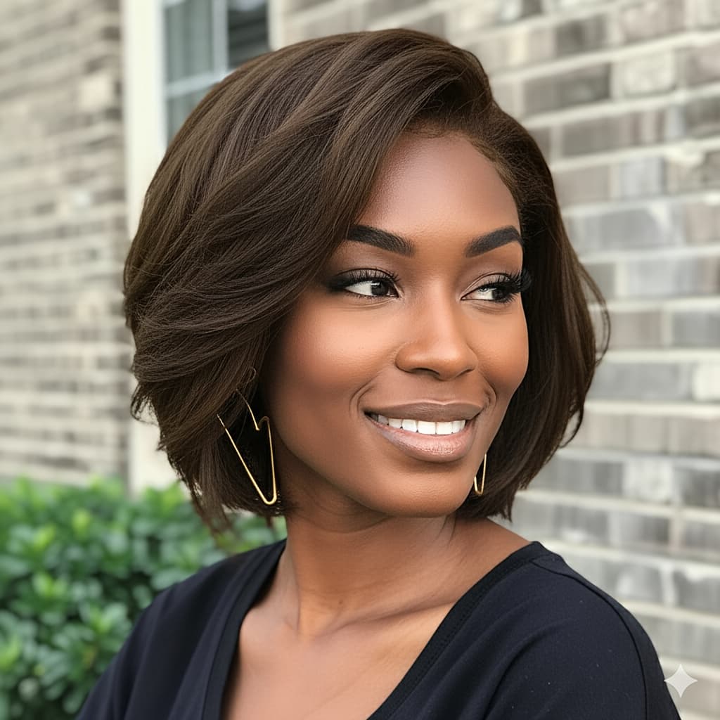 TEMU Local Warehouse Wigs For Women Short Straight Bob Wigs - , Stylish Synthetic Hair Short Body Wave Wigs Designed For Women, Fashion Wigs For Halloween & Christmas Party, And Friendly To Novices