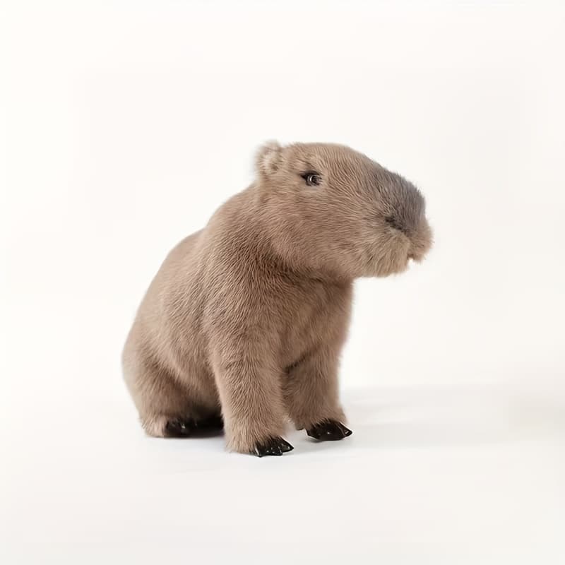 TEMU Realistic Capybara Collectible Doll | Soft Synthetic Fiber Lifelike Animal Figurine For Halloween, Christmas, Easter, Valentine's, Thanksgiving Decor, Suitable For 8+ Years