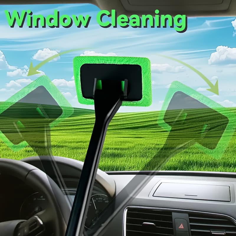 TEMU 1-pack Long-handled Car Windshield Cleaner With Random Colors, Easy To Grip - Protect Your Windows As Well As Glass In The Bathroom And Kitchen