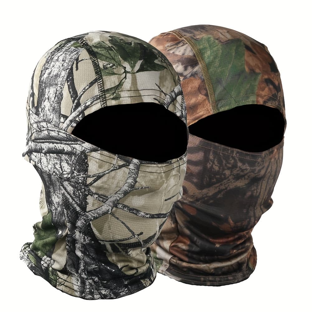 TEMU 2pcs Of Camouflage Balaclava Hat Headpiece, Full Face Cover, Sun Visor For Hunting Sports